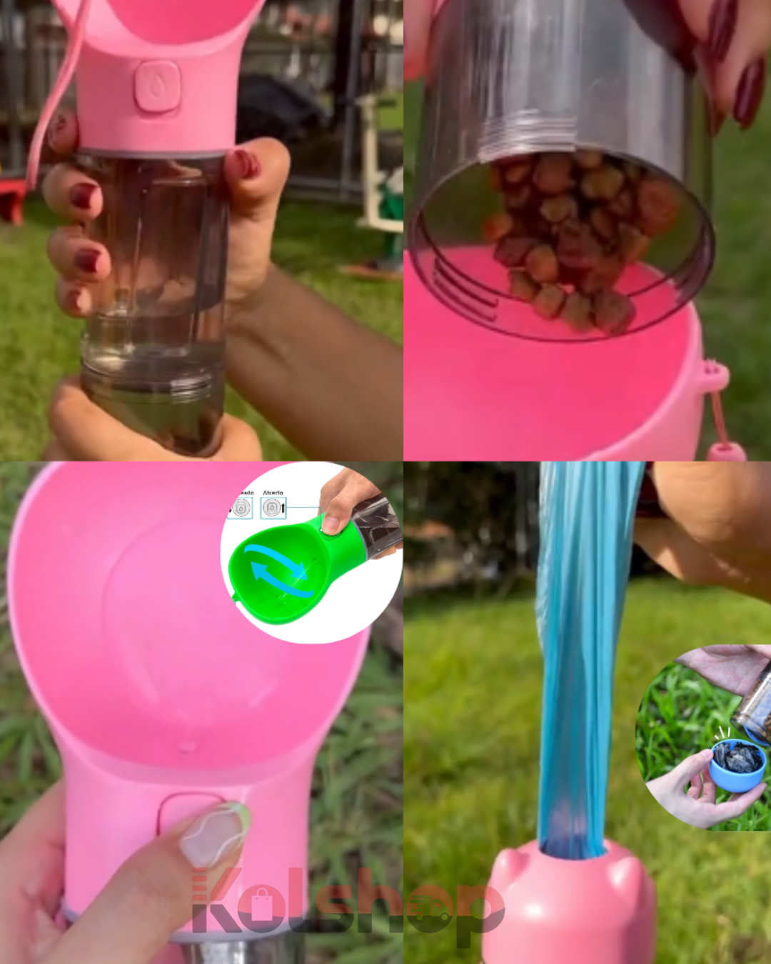 BOTELLA PORTATIL 4 EN 1 PARA MASCOTAS