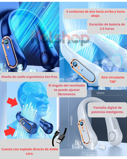 VENTILADOR DE CUELLO PORTATIL RECARGABLE